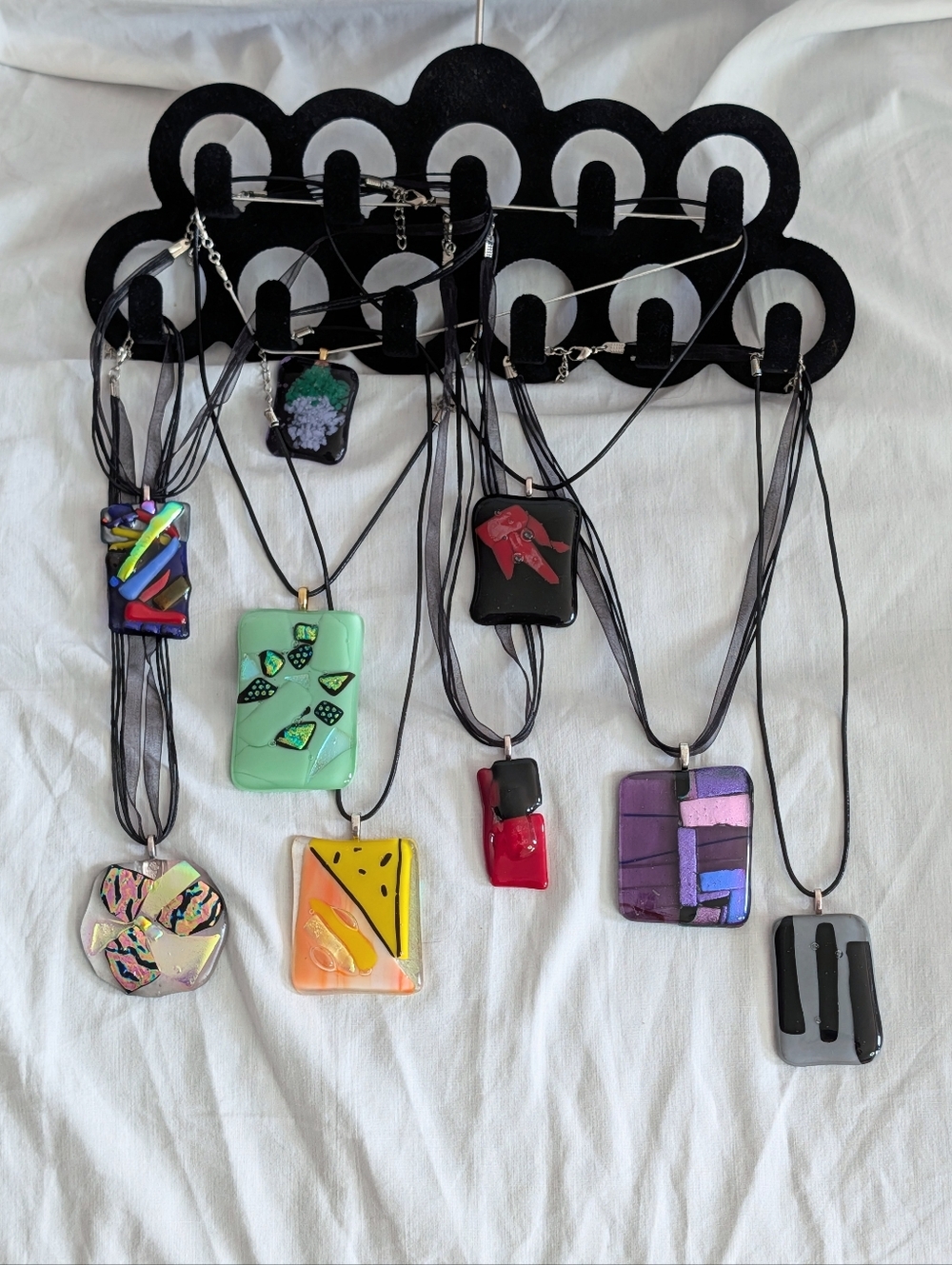 *Price for One* Assorted Large Glass Pendant, some Dichroic, with Bail